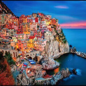 1000 Pieces Jigsaw Puzzles for Adults Dusk at Cinque Terre Puzzle
